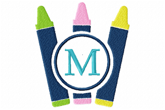 Crayons Frame Monogram Letter M: Add Charm to Your Fabrics