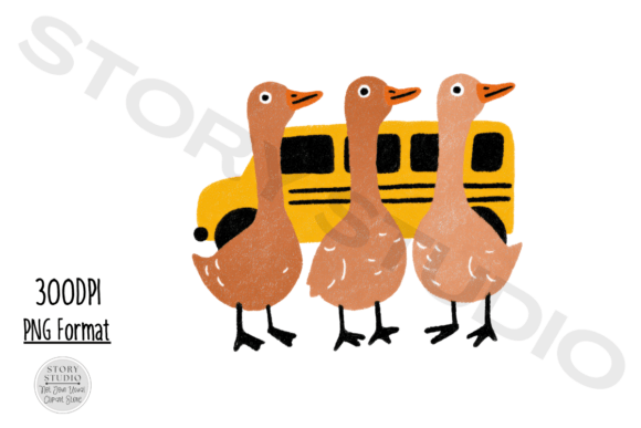 Cute Geese School Bus Clipart: A Strategic Asset for Whimsical Design Workflows