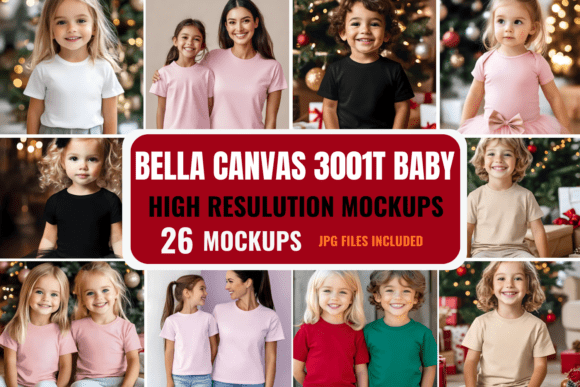 Elevate Your Kids' Apparel Brand with the Bella Canvas 3001T Baby Mockup Bundle