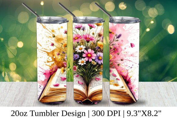 Floral Book Tumbler Wrap PNG: Blooming Ideas for Your Next Project
