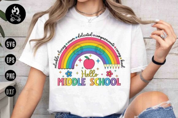 Hello Middle School Rainbow SVG
