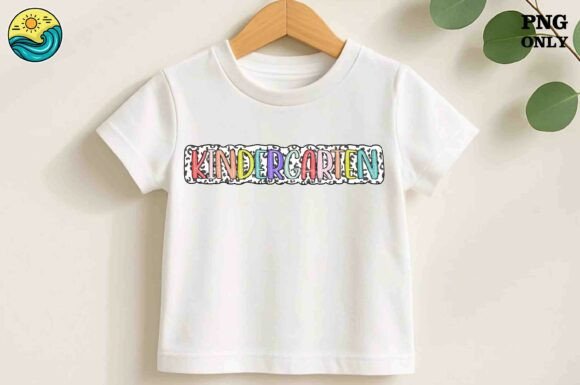 Kindergarten PNG Leopard Rainbow Text Design