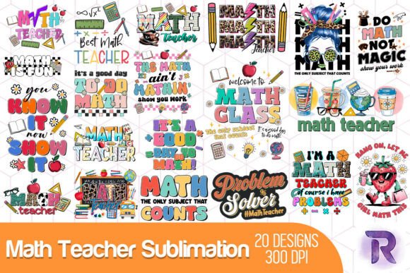 Math Teacher Sublimation Bundle: Creative Assets for Educators
