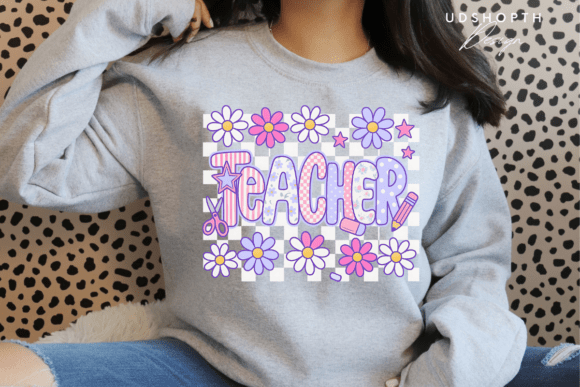 Preppy Teacher Floral Retro Teacher