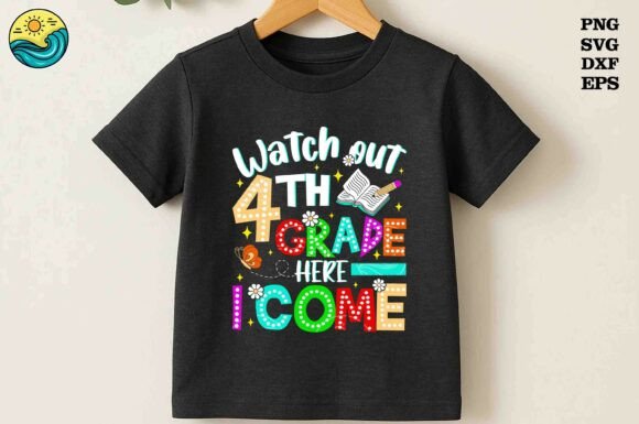 Watch Out 4th Grade Here I Come SVG Design
